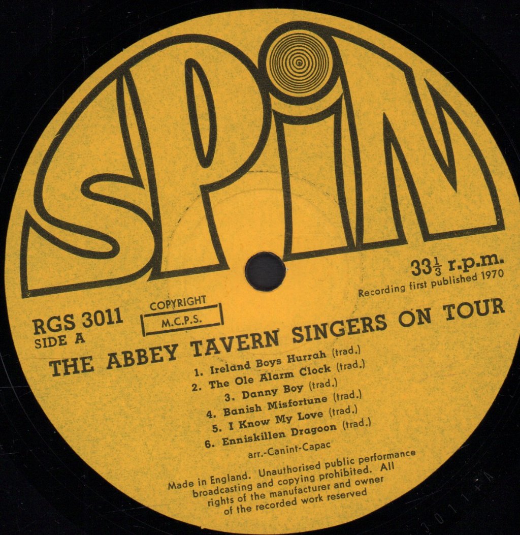 Abbey Tavern Singers - Abbey Tavern Singers  On Tour - Lp