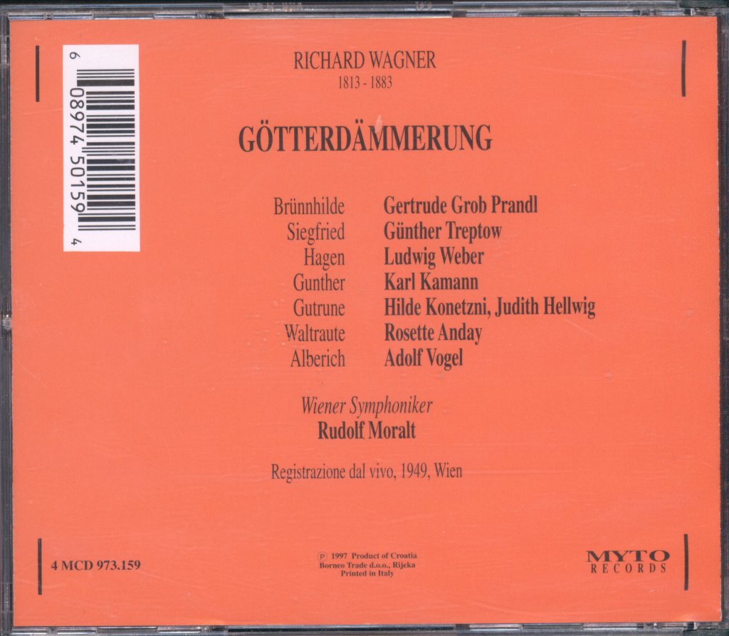 Weiner Symphoniker, Rudolf Moralt - Wagner - Götterdämmerung - Cd Set