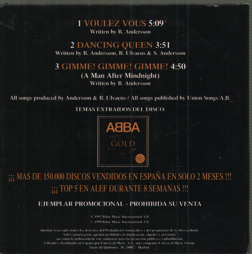 ABBA - Gold (Voulez Vous / Dancing Queen / Gimme! Gimme! Gimme!) - Cd