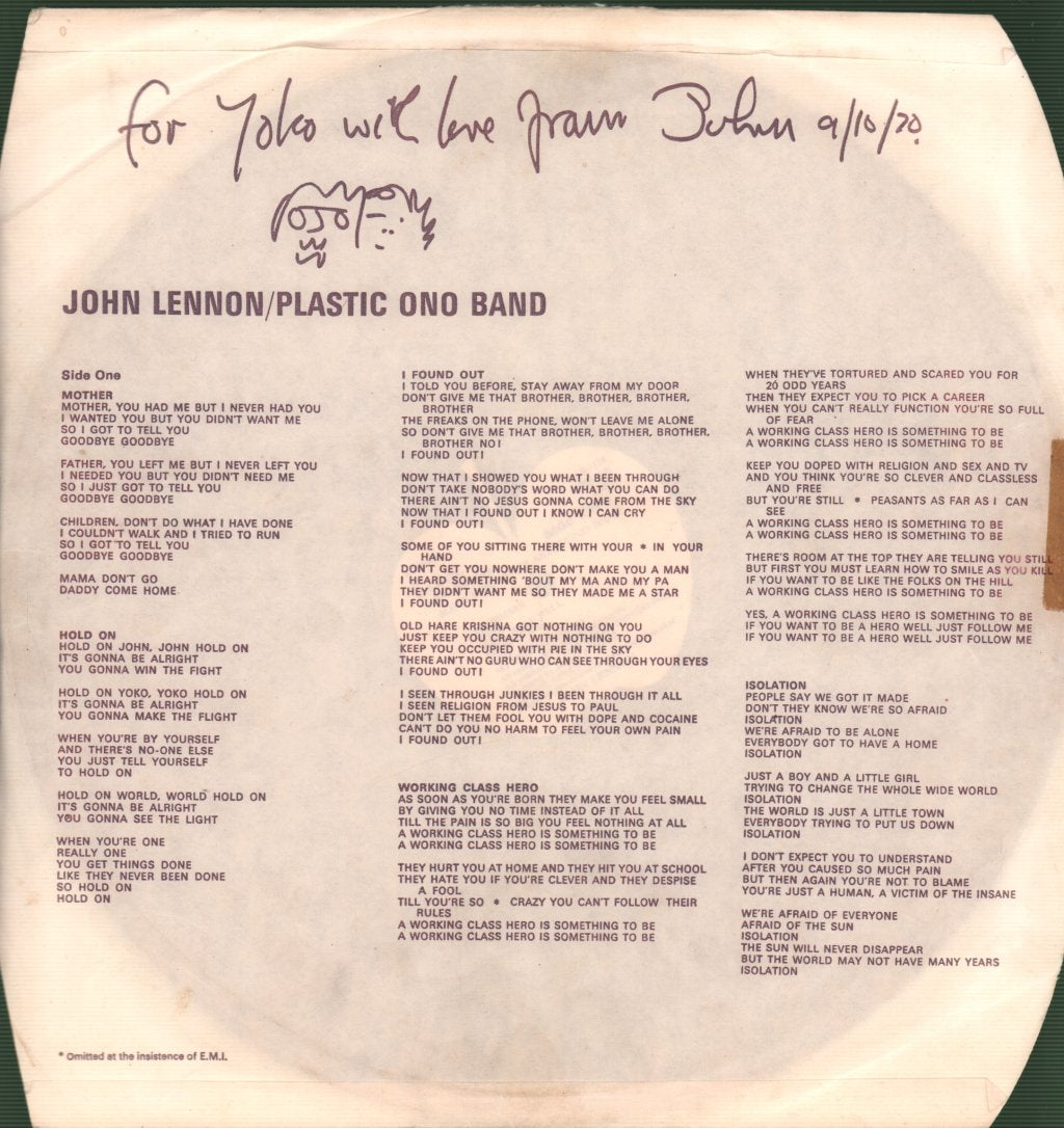 John Lennon - Plastic Ono Band - Lp