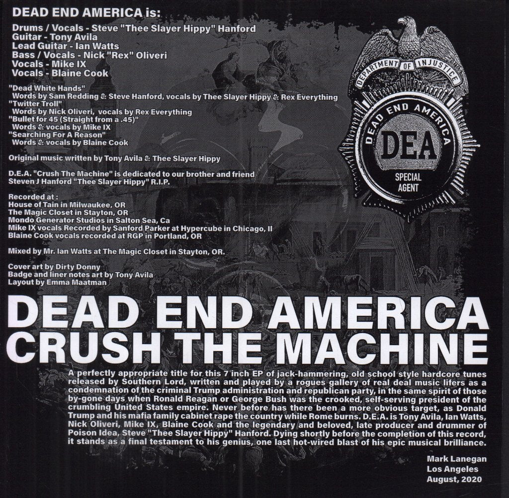 Dead End America - Crush The Machine - 7 Inch