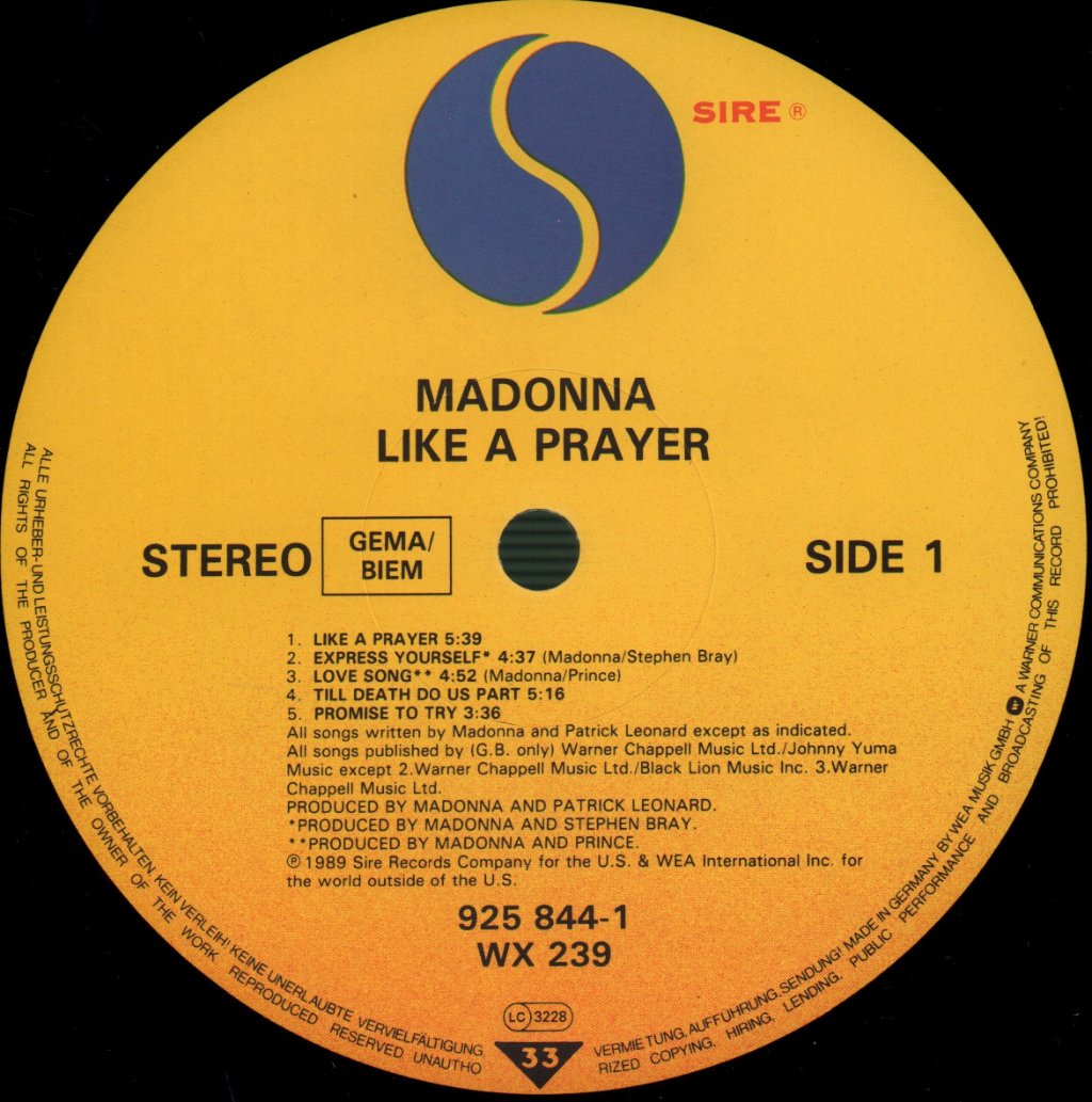 Madonna - Like A Prayer - Lp