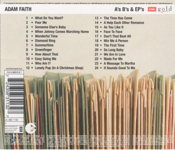 Adam Faith - A's B's & EP's - Cd