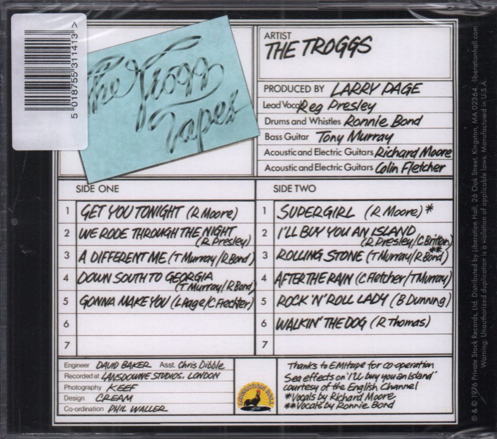 Troggs - Trogg Tapes - Cd