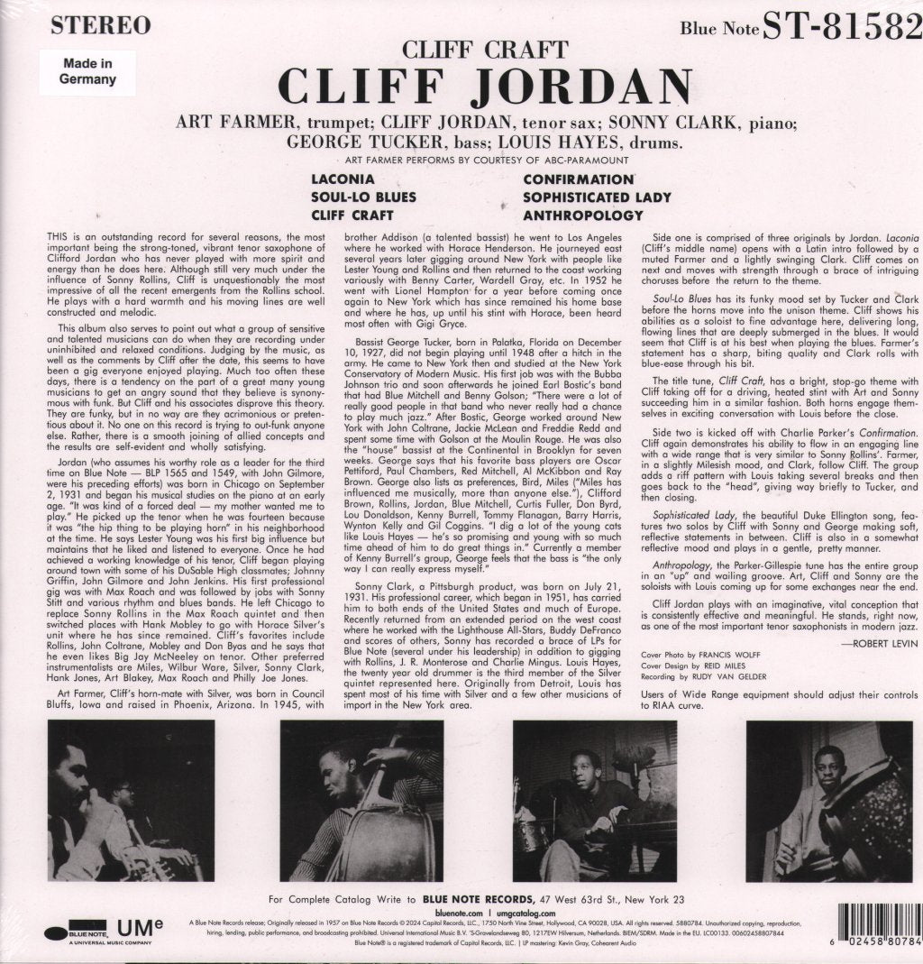 Cliff Jordan - Cliff Craft - Lp