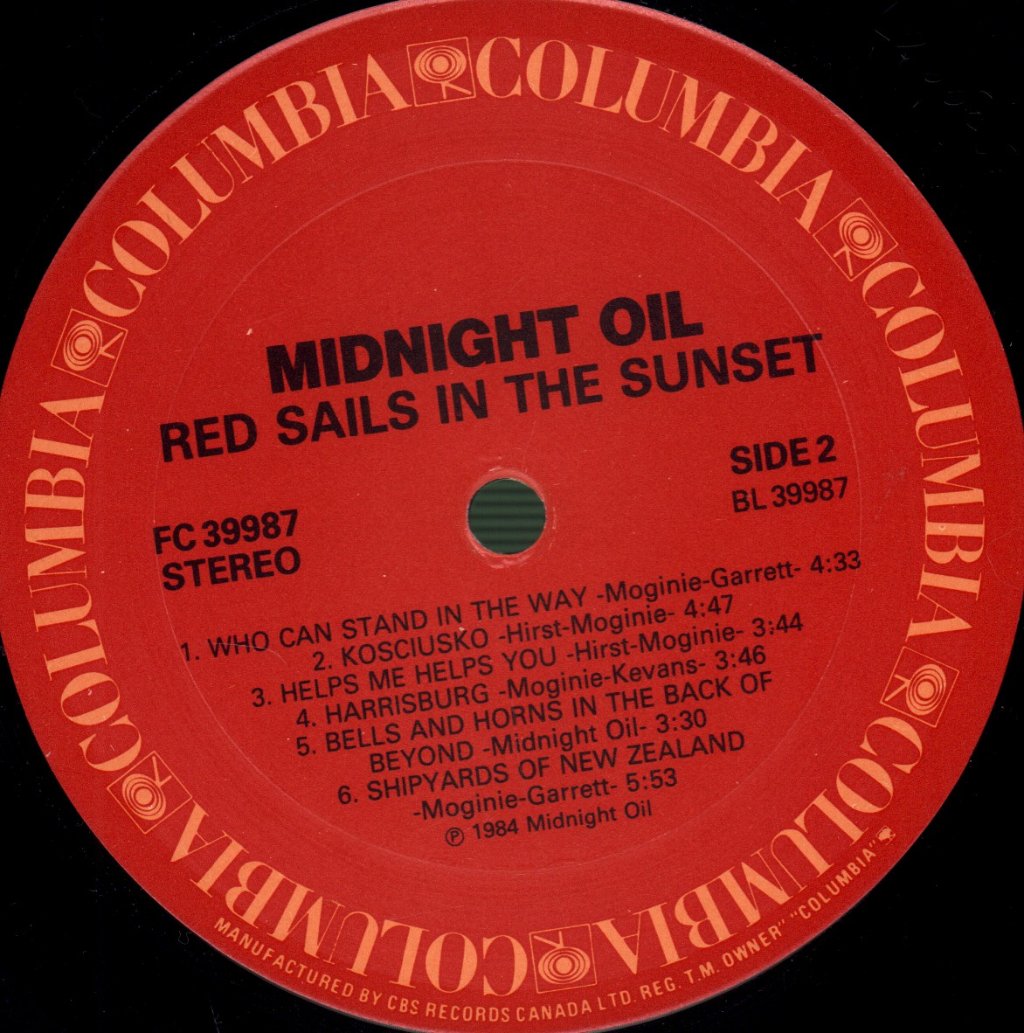 Midnight Oil - Red Sails In The Sunset - Lp