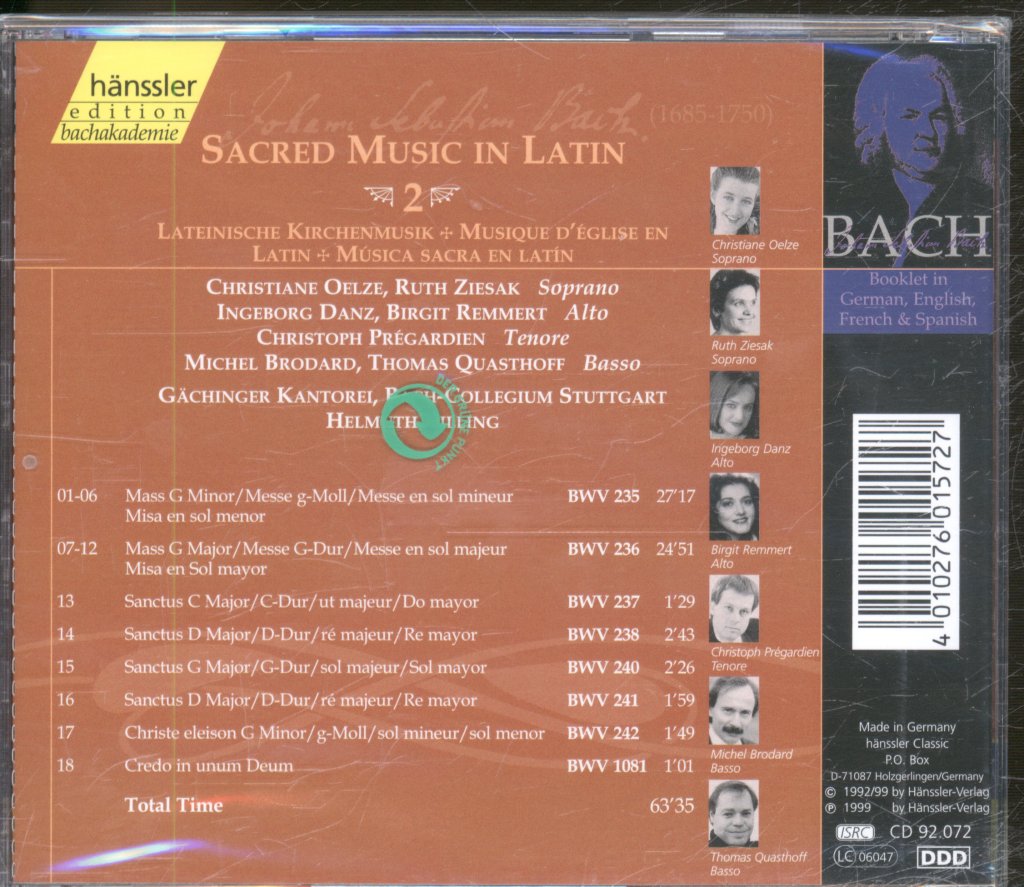 Gächinger Kantorei, Bach-Collegium Stuttgart - Bach - Sacred Music In Latin - 2 - Cd