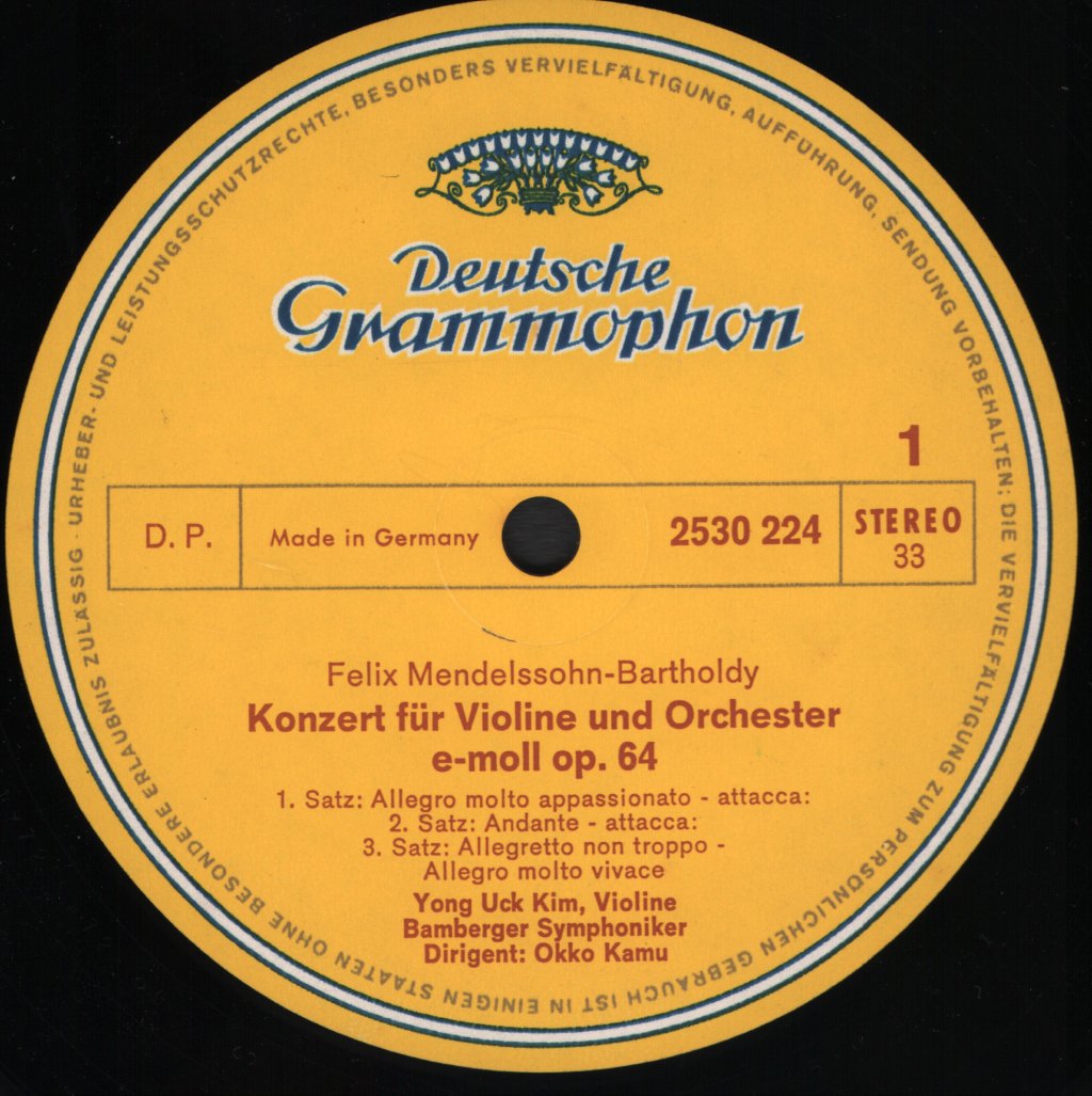 Yong Uck Kim / Okko Kamu / Bamberg Symphony Orchestra - Mendelssohn / Bruch - Violin Concerto - Lp