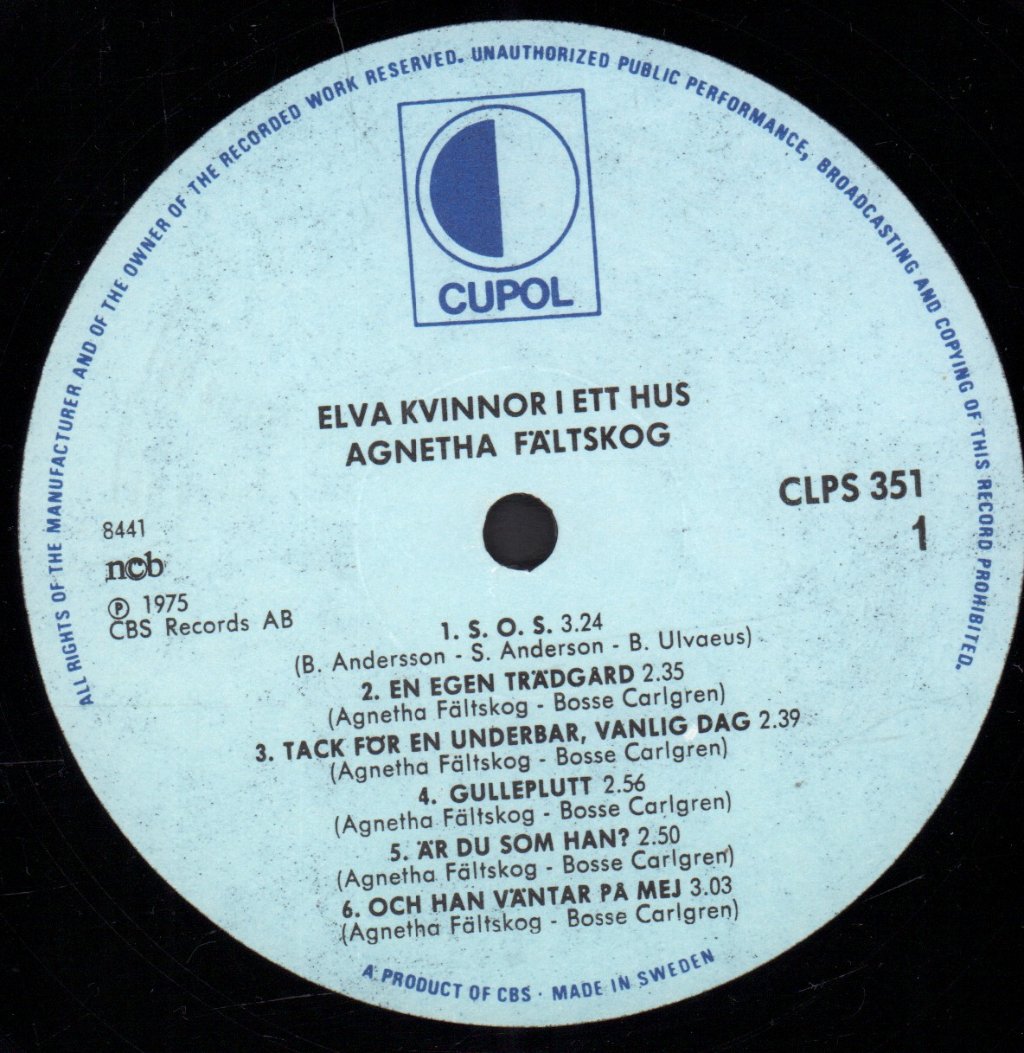 Agnetha Faltskog - Elva Kvinnor I Ett Hus - Lp