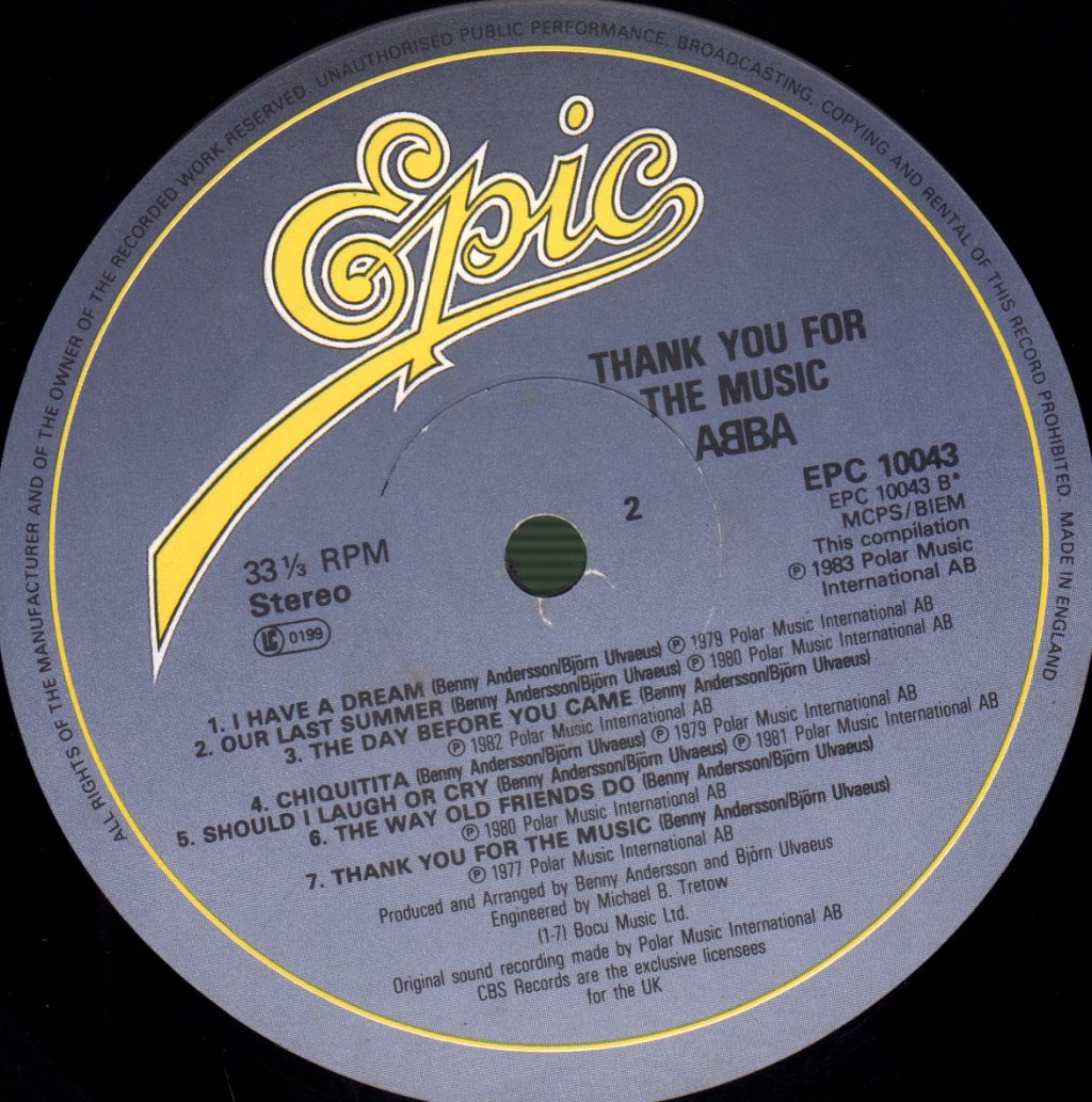 ABBA - Thank You For The Music (A Collection Of Love Songs) - Lp