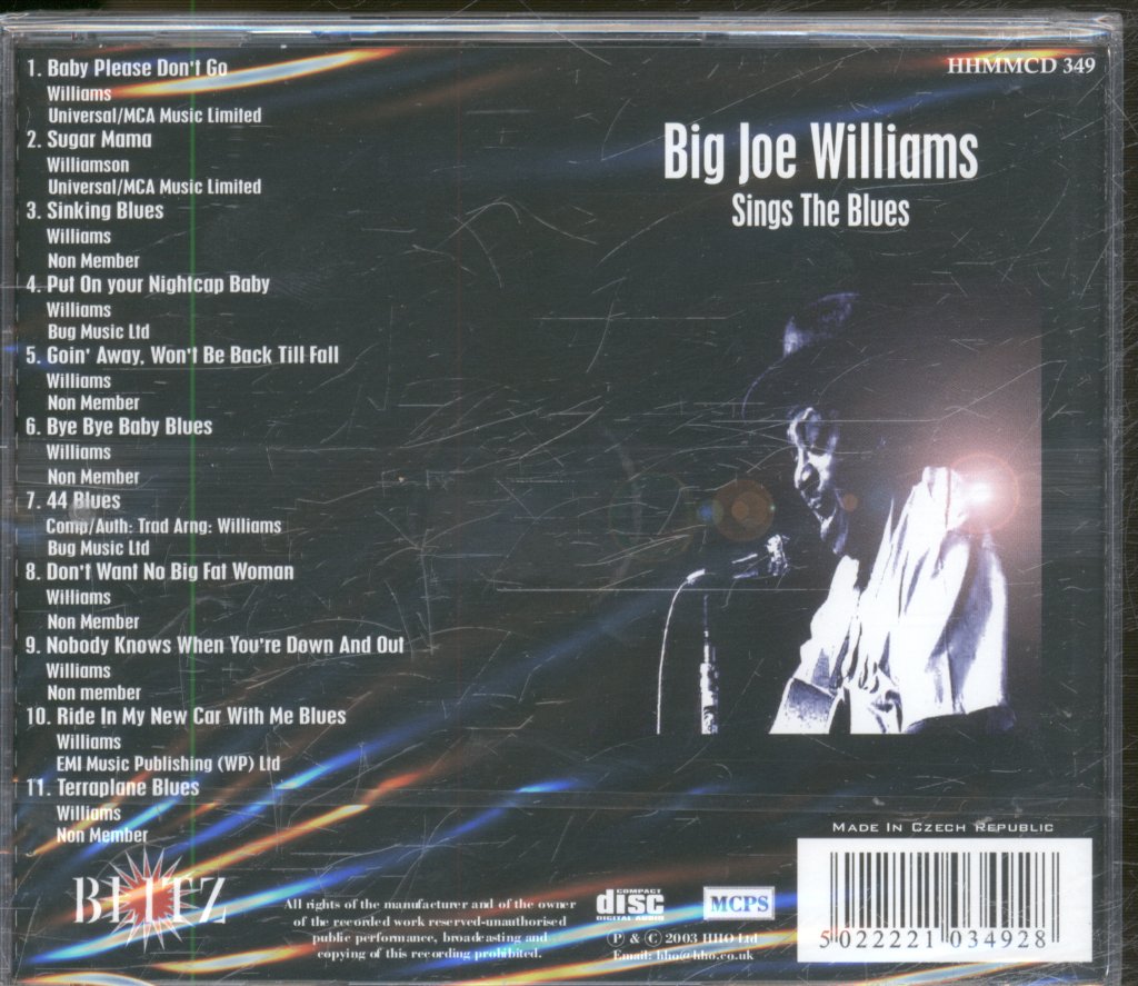 Big Joe Williams - Sings The Blues - Cd