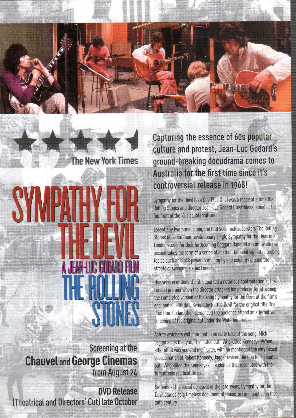 Rolling Stones - Sympathy For The Devil - A Jean Luc Godard Film - Flyer