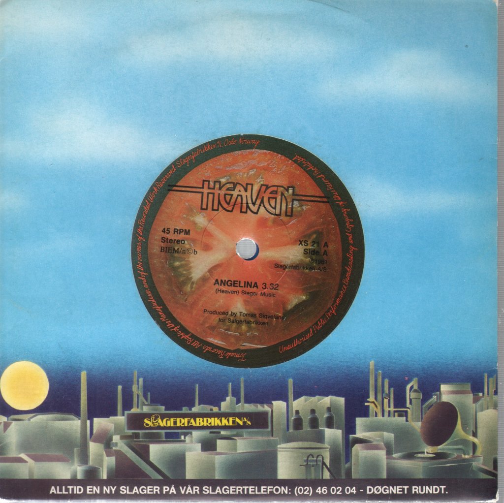 Heaven (Scandanavian Rock) - Angelina / Take Me Back - 7 Inch