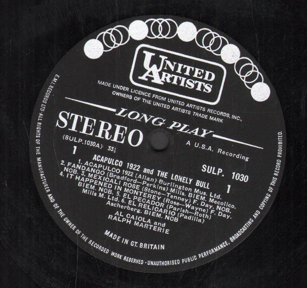 Al Caiola and Ralph Marterie - Acapulco 1922 and The Lonely Bull - Lp