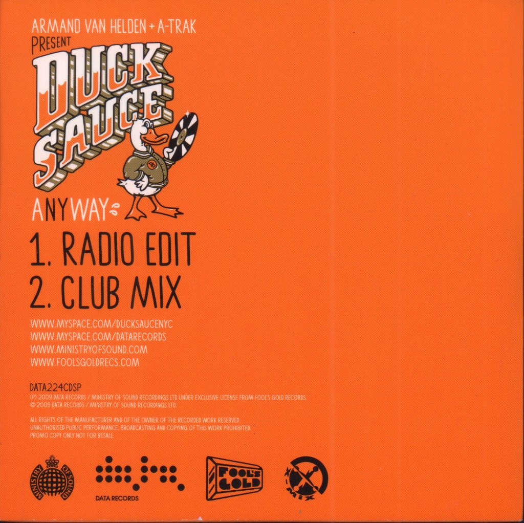 Armand Van Helden And A Trak - Ducksauce Anyway - Cd