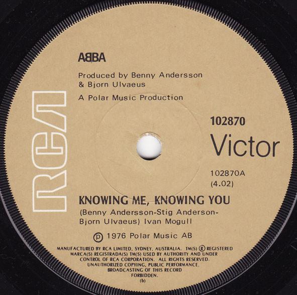 ABBA - Knowing Me, Knowing You - 7 Inch