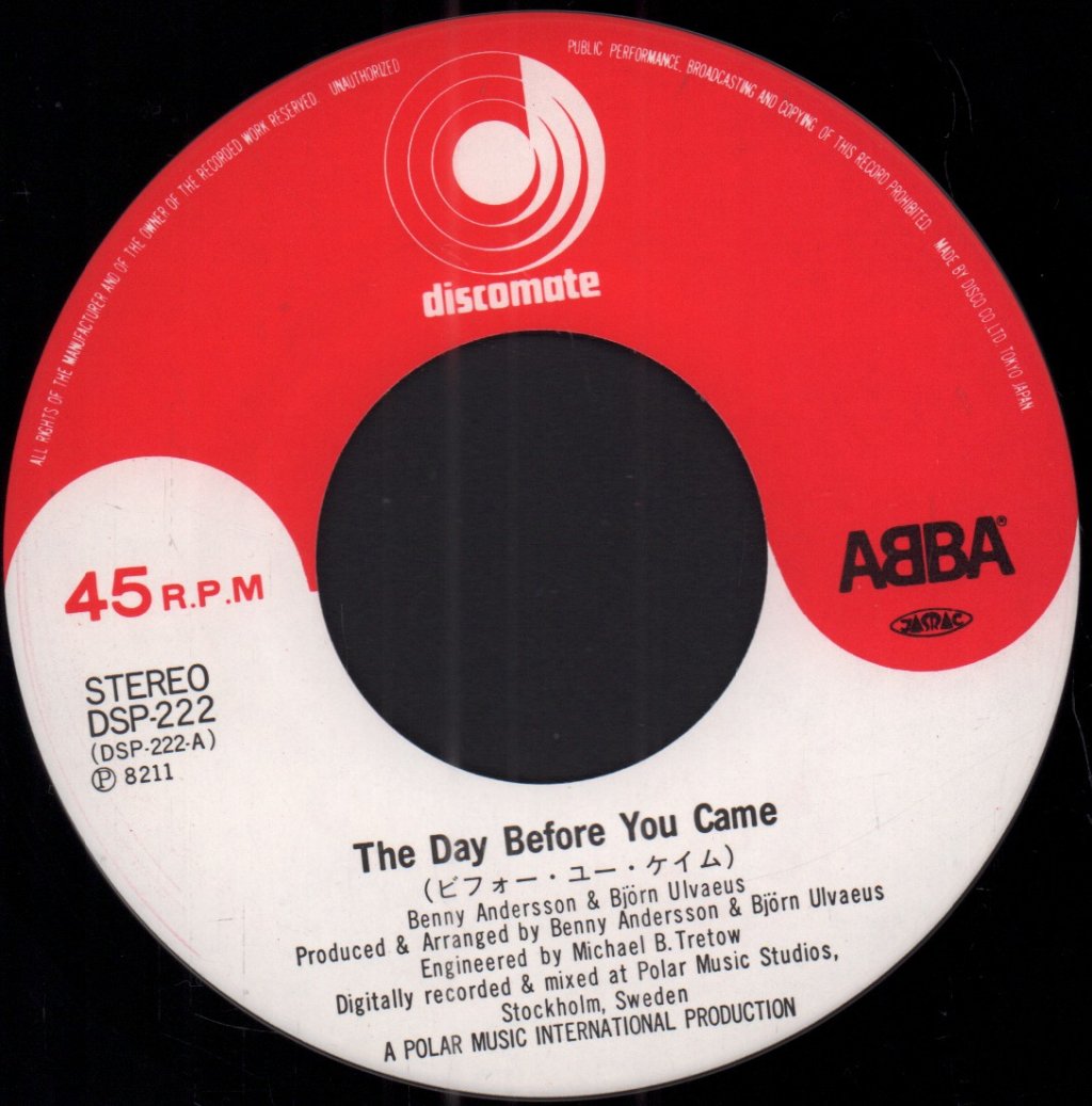 ABBA - Day Before You Came - 7 Inch