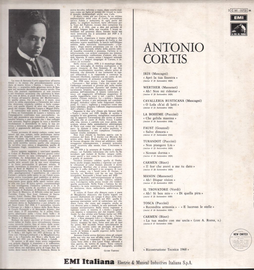 Antonio Cortis - Voci Illustri - Lp