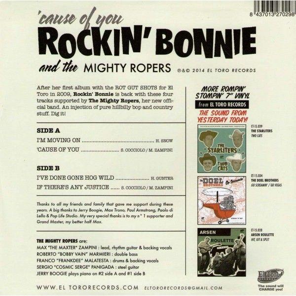 Rockin' Bonnie - 'Cause Of You - 7 Inch