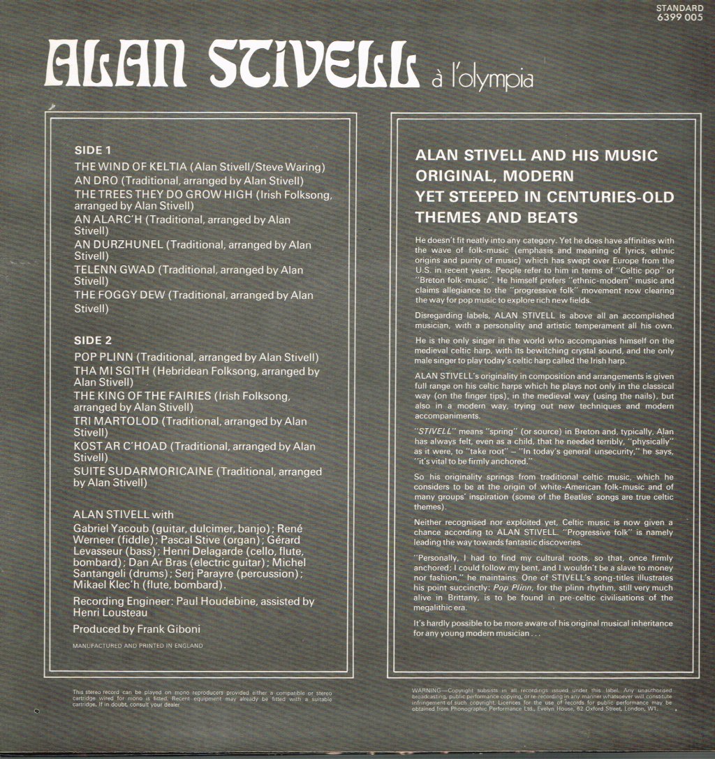 Alan Stivell - A L'Olympia - Lp