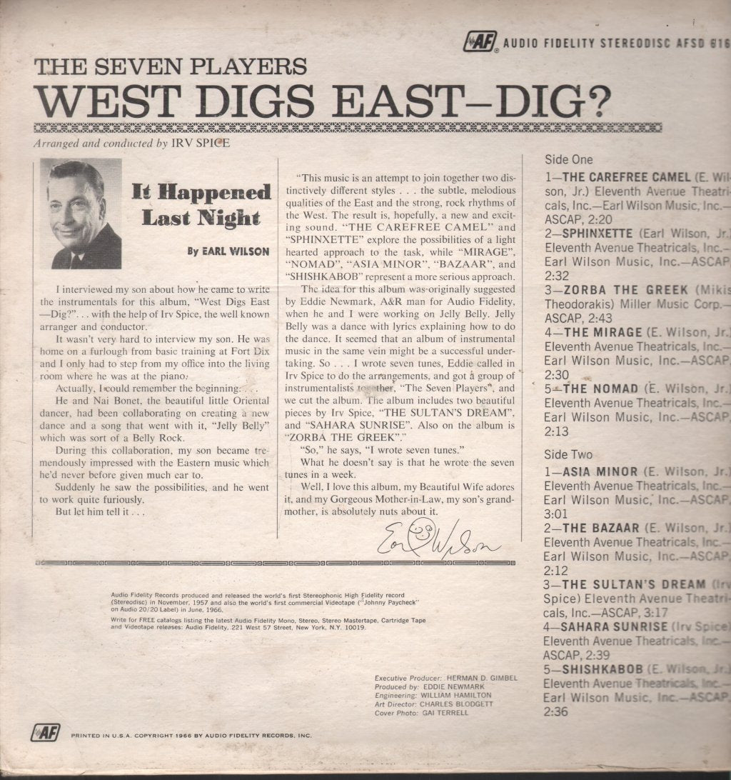 Seven Players - West Digs East - Dig? - Lp