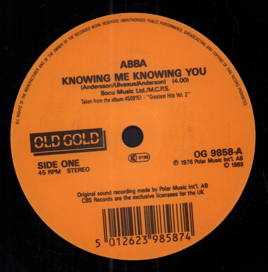 ABBA - Knowing Me Knowing You - 7 Inch