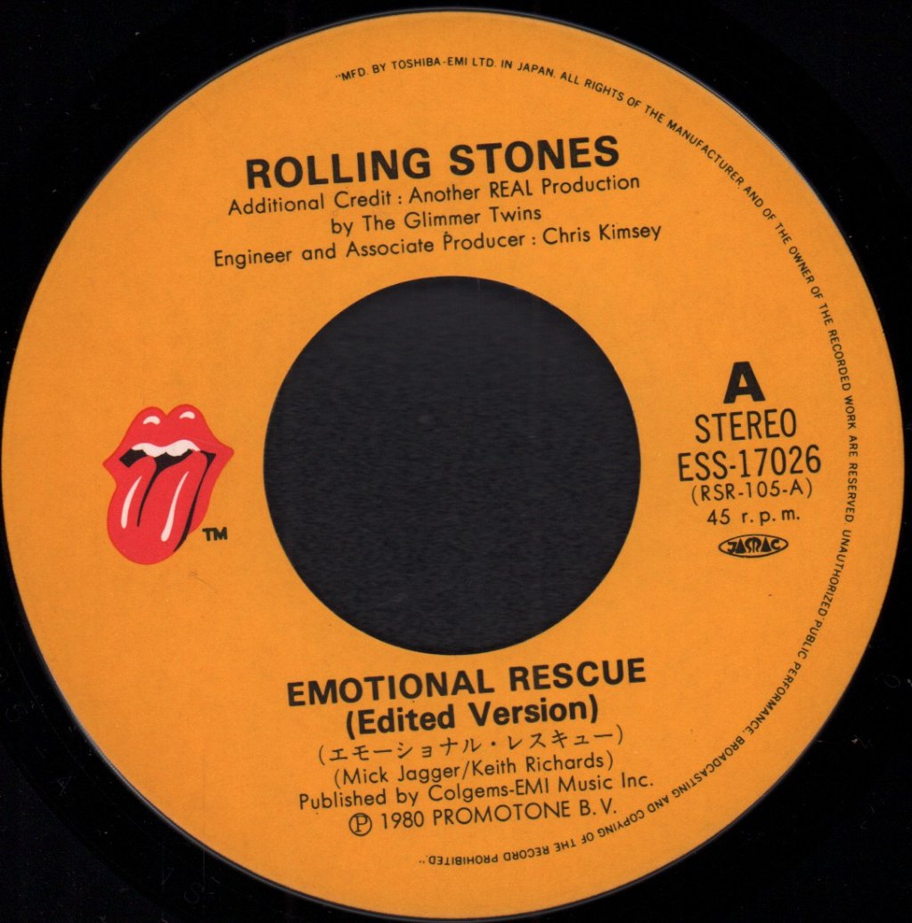 Rolling Stones - Emotional Rescue - 7 Inch