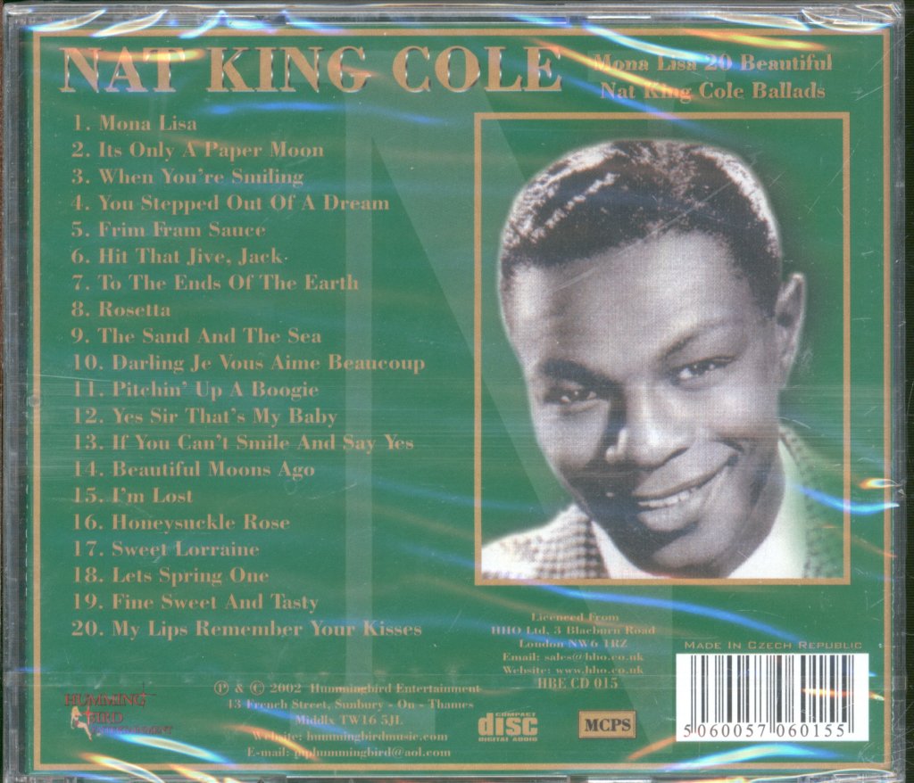 Nat King Cole - Mona Lisa 20 Beautiful Ballads - Cd