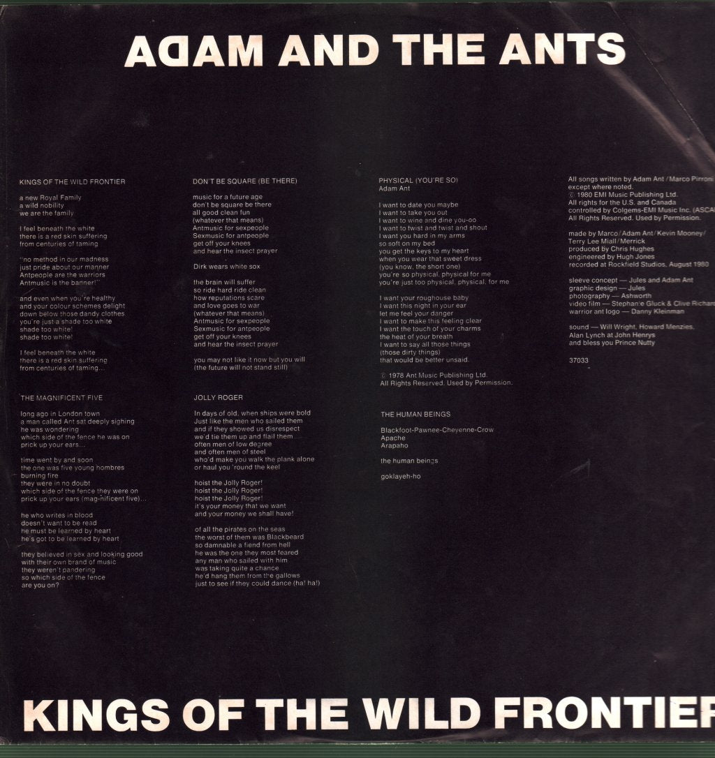 Adam And The Ants - Kings Of The Wild Frontier - Lp