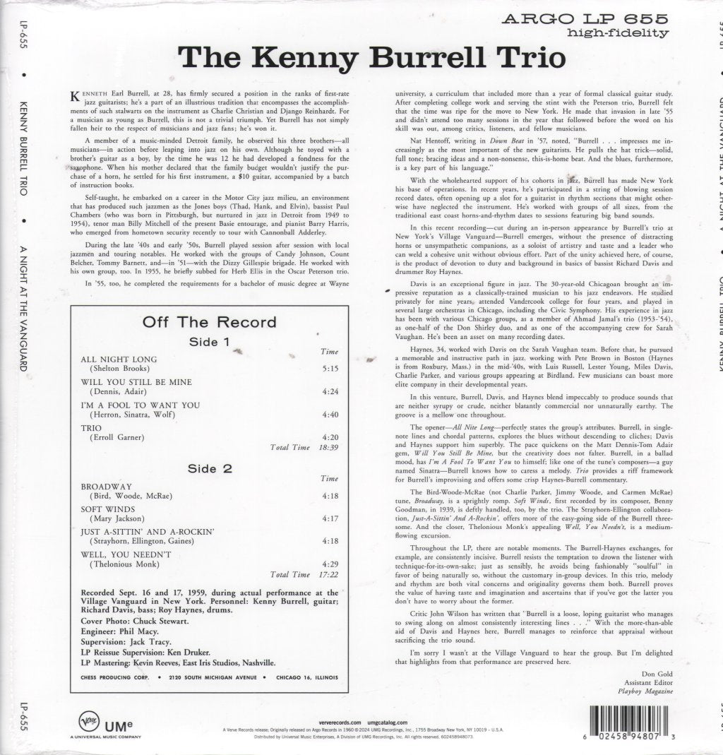 Kenny Burrell - A Night At the Vanguard - Lp