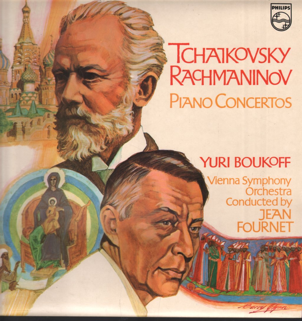 Yuri Boukoff / Jean Fournet / Vienna Symphony Orchestra - Tchaikovsky / Rachmaninov - Piano Concertos - Lp