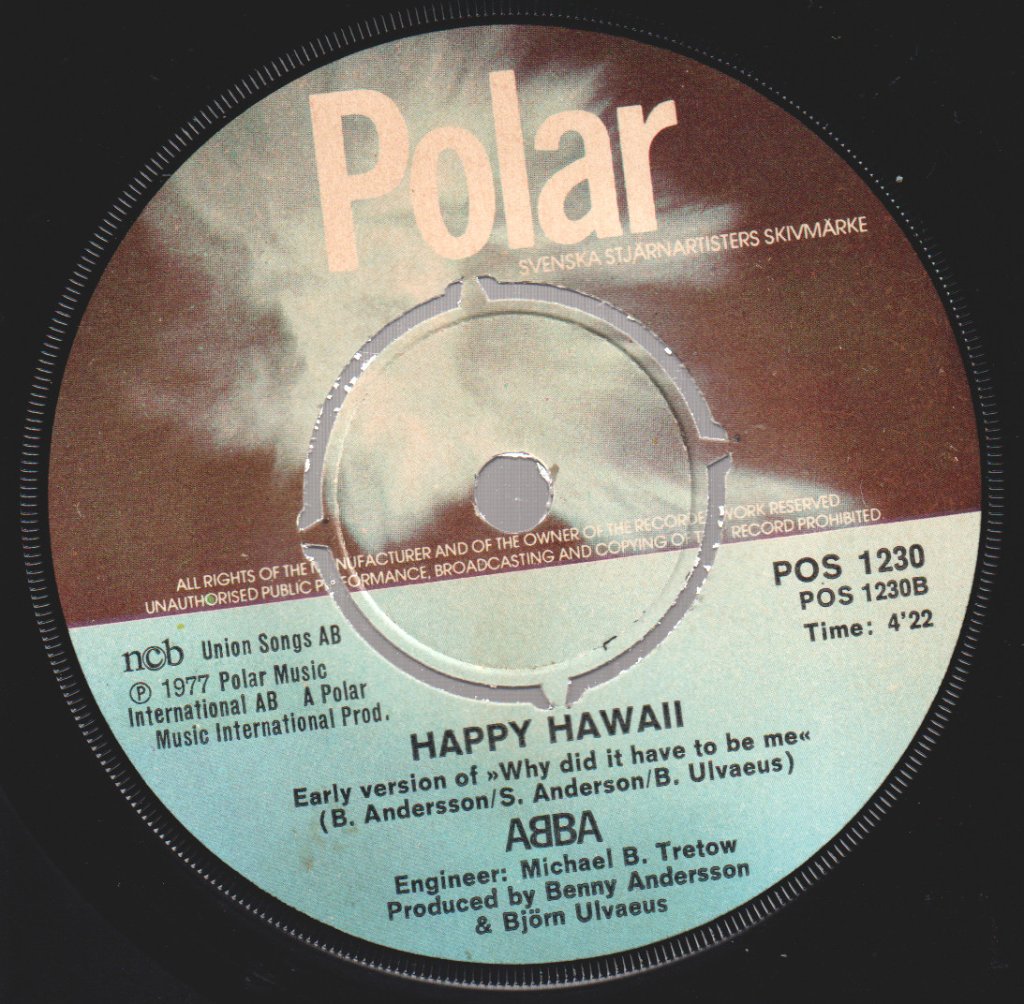 ABBA - Knowing Me, Knowing You / Happy Hawaii (Early Version Of "Why Did It Have To Be Me") - 7 Inch