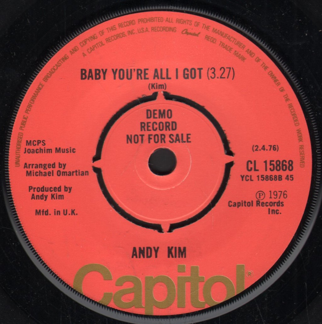 Andy Kim - Oh Pretty Woman - 7 Inch