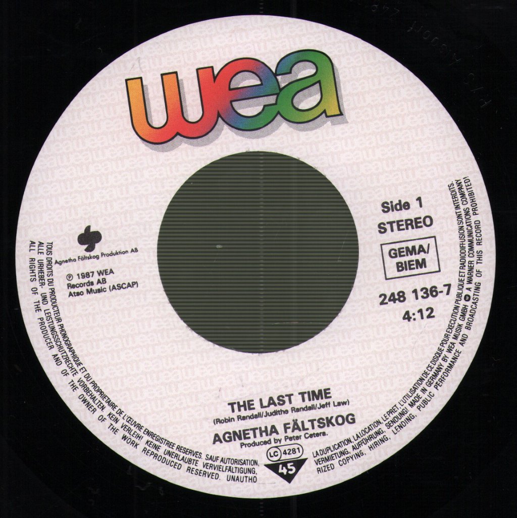 Agnetha Faltskog - Last Time - 7 Inch