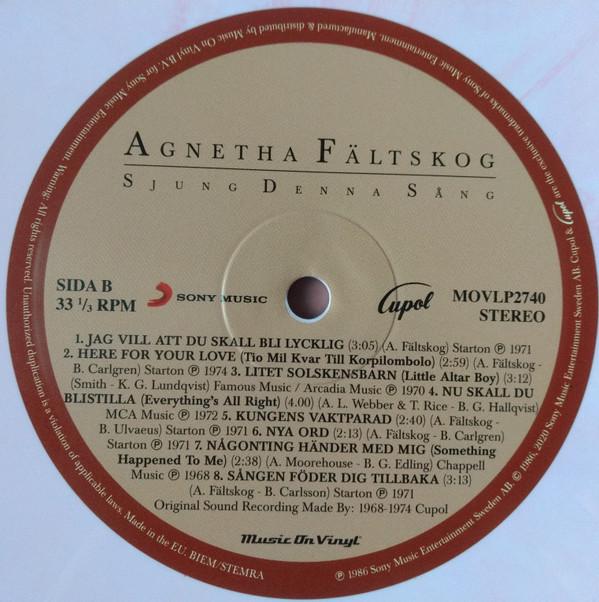 Agnetha Fältskog - Sjung Denna Sang - Lp