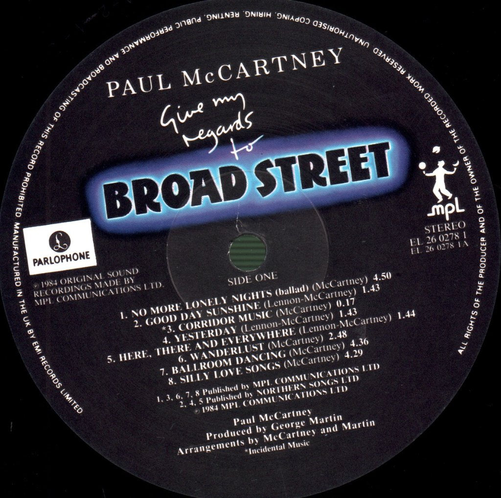 Paul McCartney - Give My Regards To Broad Street - Lp