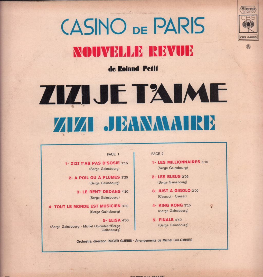 Zizi Jeanmaire - Zizi Je T'Aime - Lp