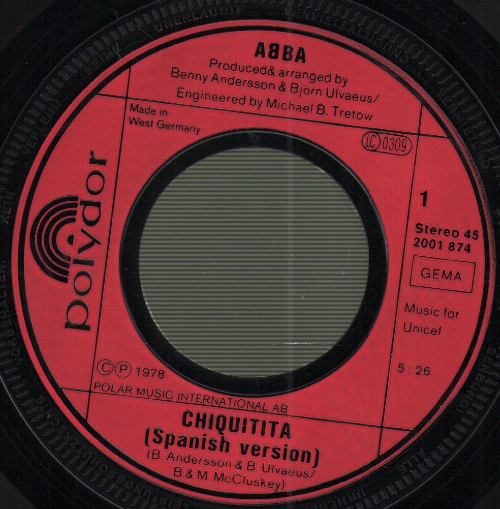 ABBA - Chiquitita (Spanish Version) c/w Lovelight - 7 Inch