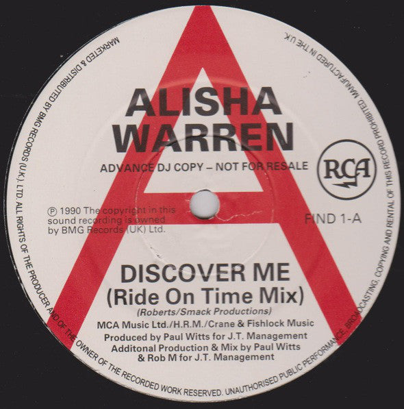 Alisha Warren - Discover Me - 12 Inch