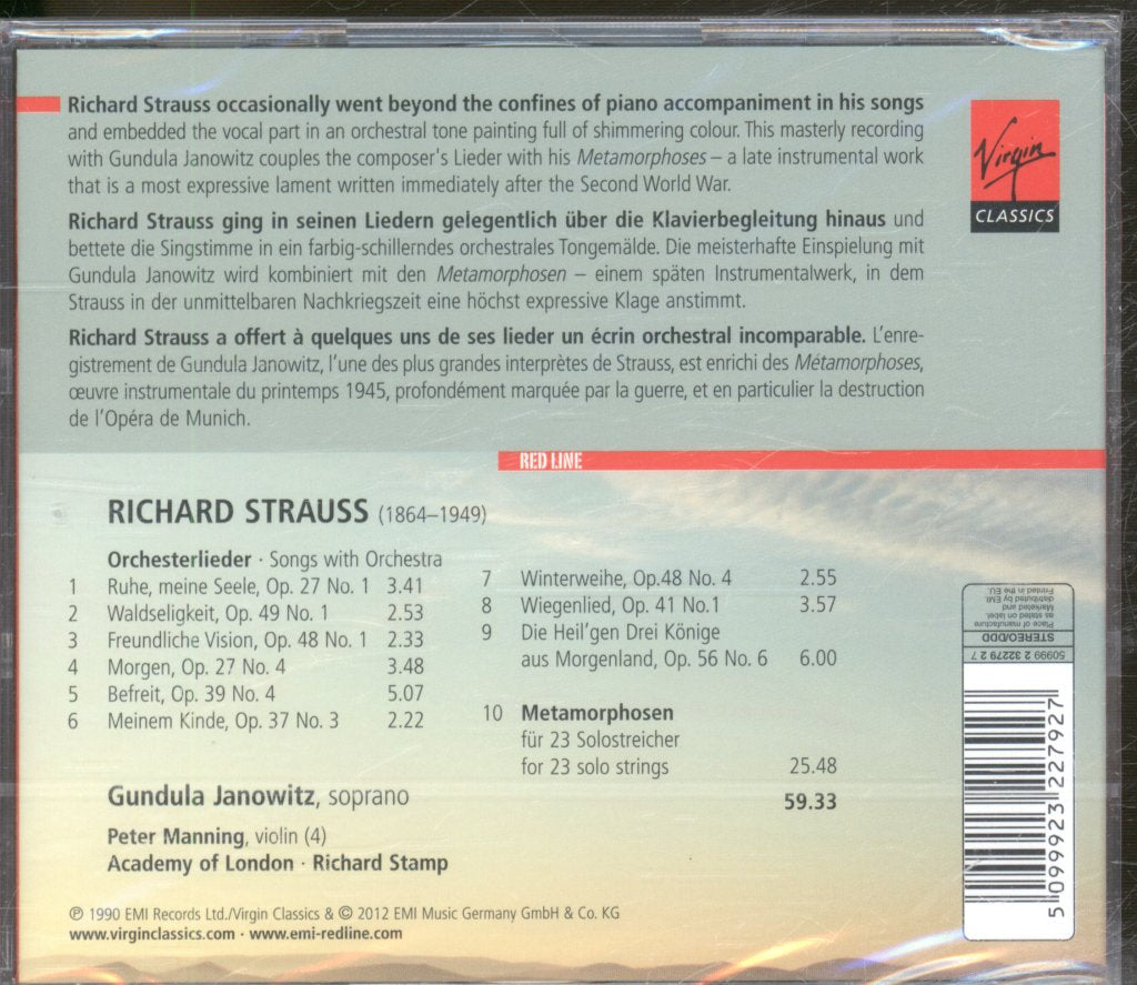 Gundula Janowitz, Academy Of London, Richard Stamp - Strauss  - Orchesterlieder - Cd