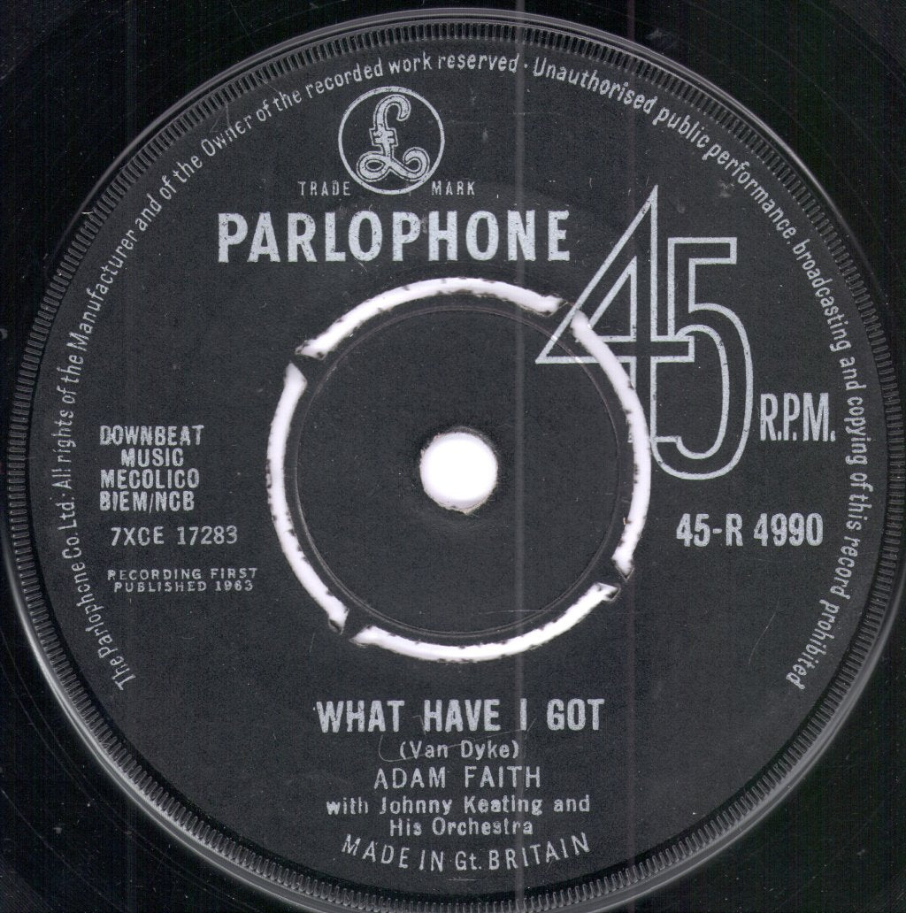 Adam Faith - What Now - 7 Inch