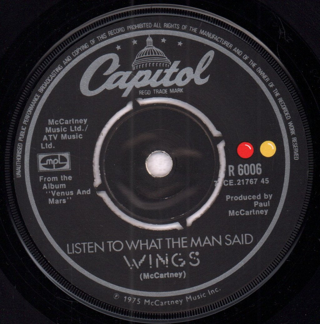 Wings - Listen To What The Man Said - 7 Inch