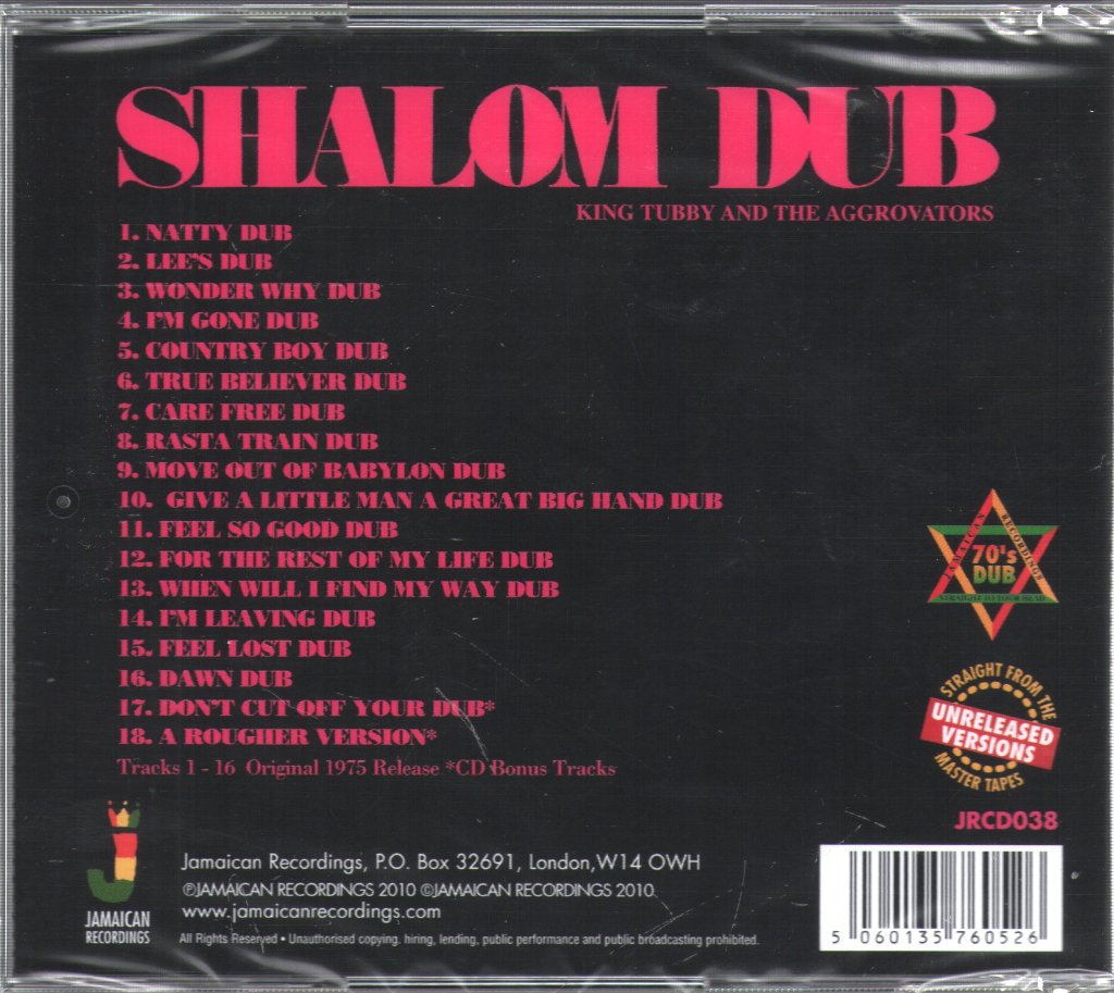 King Tubby And The Aggrovators - Shalom Dub - Cd