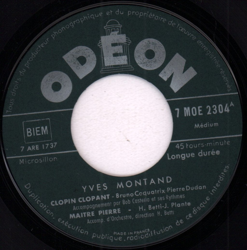 Yves Montand - Clopin Clopant - 7 Inch