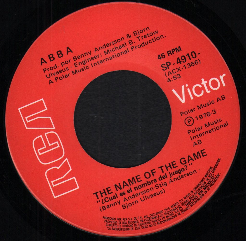 ABBA - Name Of The Game / I Wonder (Departure) - 7 Inch