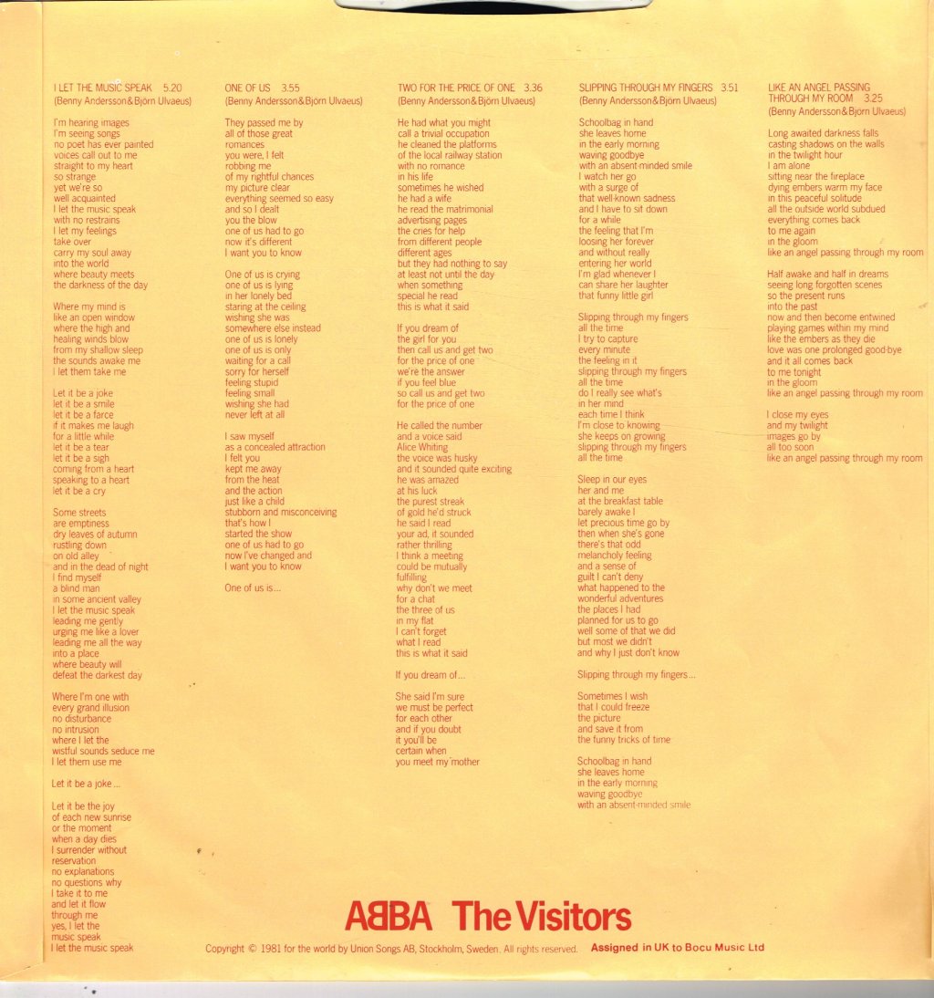 ABBA - Visitors - Lp