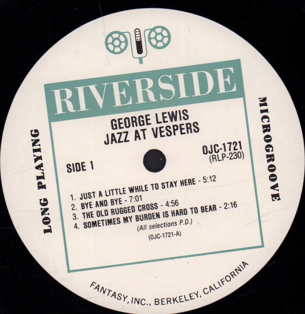 George Lewis' Ragtime Band - Jazz At Vespers - Lp