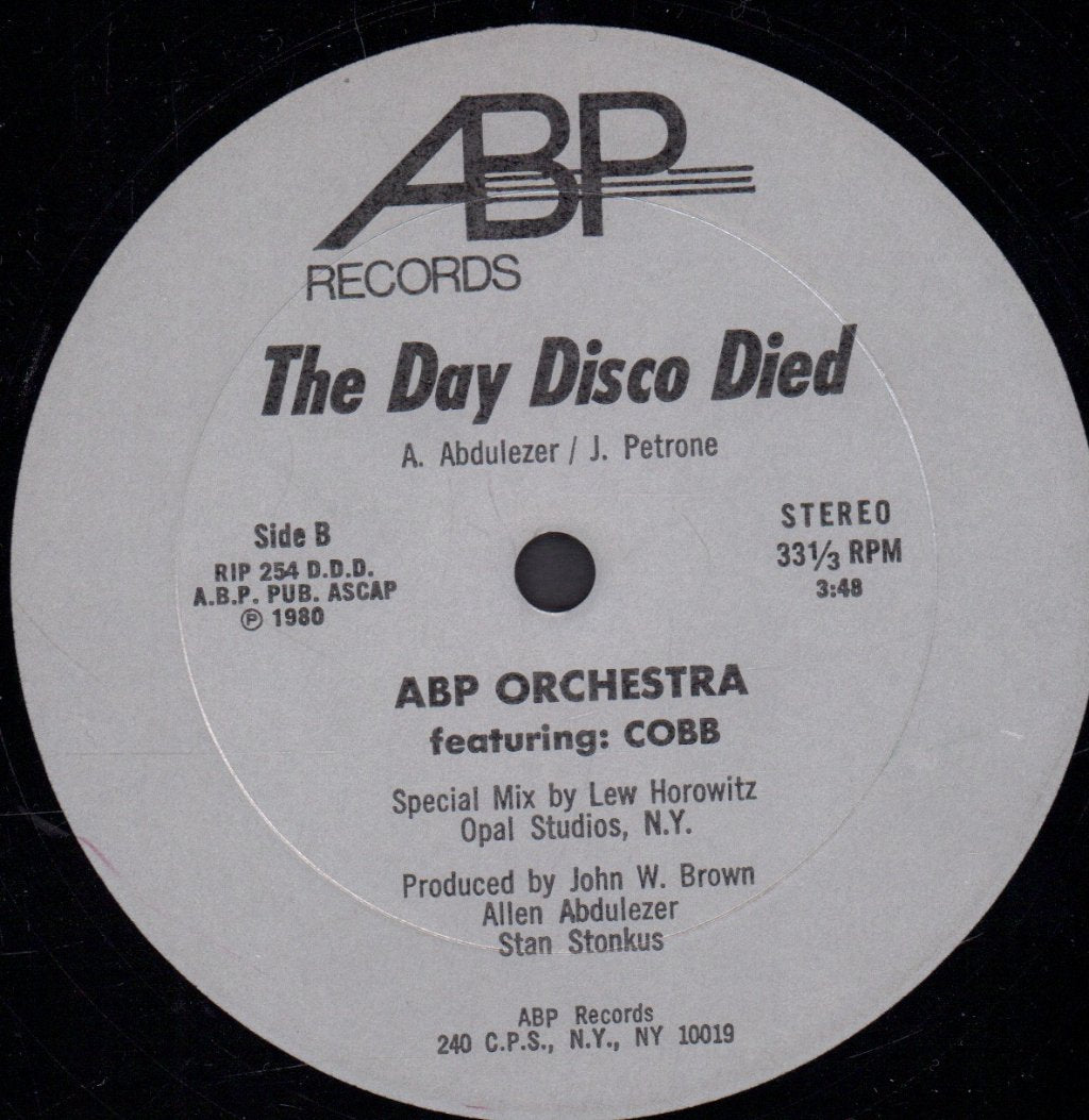 ABP Orchestra featuring cobb - Day Disco Died - 12 Inch