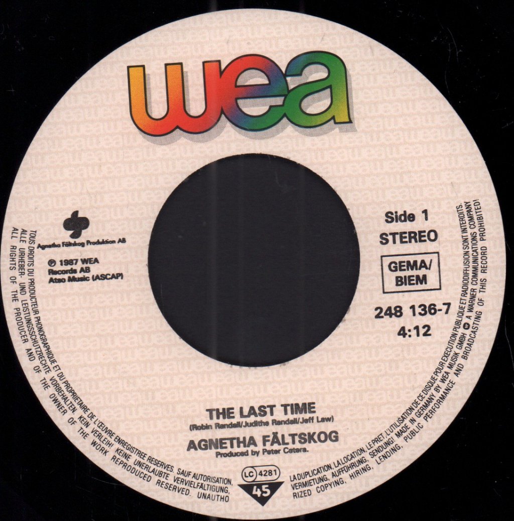 Agnetha Faltskog - Last Time - 7 Inch