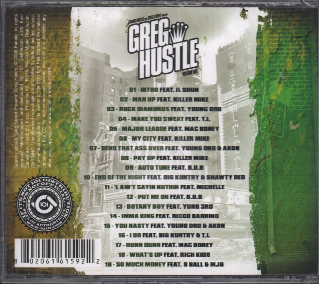 grand hustle and greg street - presents greg hustle volume one - Cd